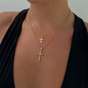 18k Gold Plated *Delicate Cross* Pendant Necklace